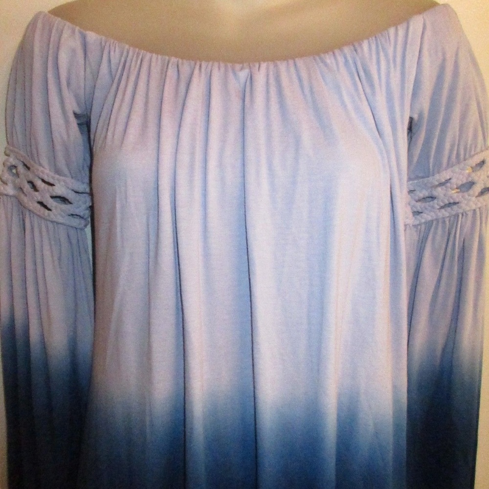Sky Dress Tie Dye Ombre Mini Off Shoulder Braided